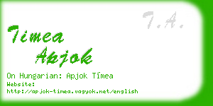 timea apjok business card