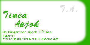 timea apjok business card